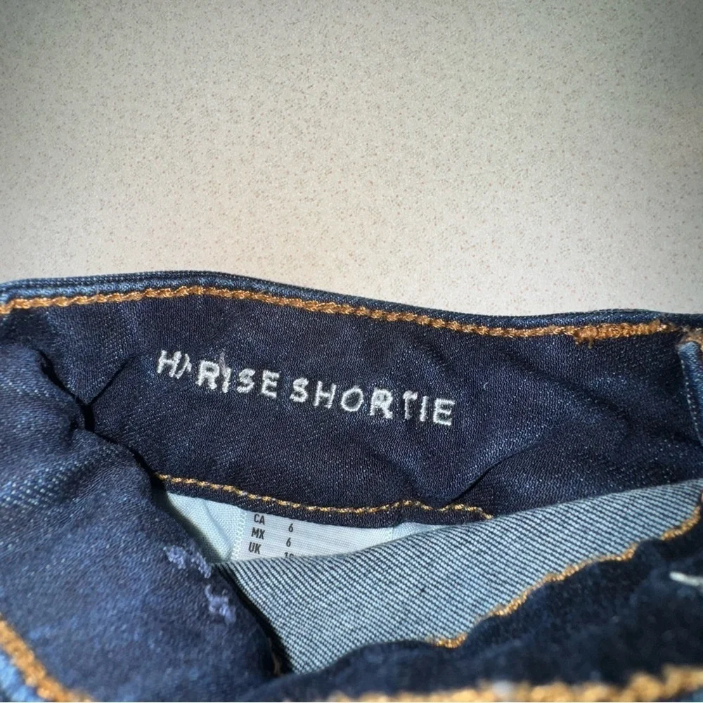 American Eagle Hi Rise Shortie Denim Jean Shirts Women’s Size 6